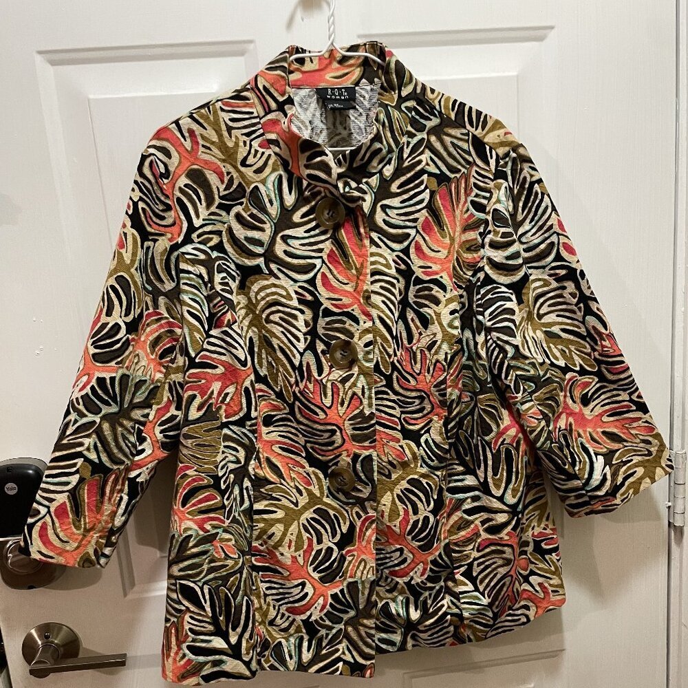 RQT Multi Color Women's Plus Size Jacket 2X
